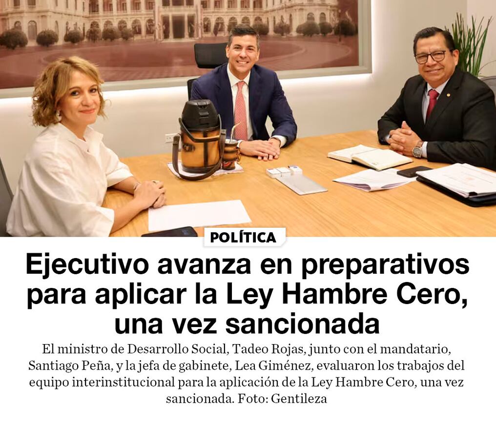 Ejecutivo avanza en preparativos para aplicar la Ley Hambre Cero, una vez sancionada