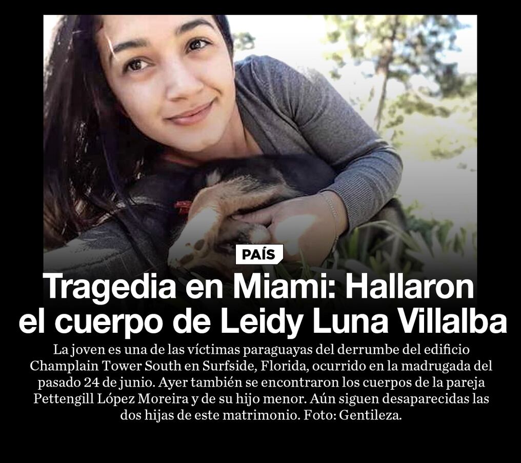 Tragedia en Miami: Hallaron el cuerpo de Leidy Luna Villalba
