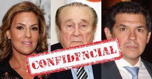 Natalia Zuccolillo, accionista del banco Atlas y directora del diario Abc Color; Nicolás Leoz, y Miguel Ángel “Micky” Zaldívar, presidente del banco.