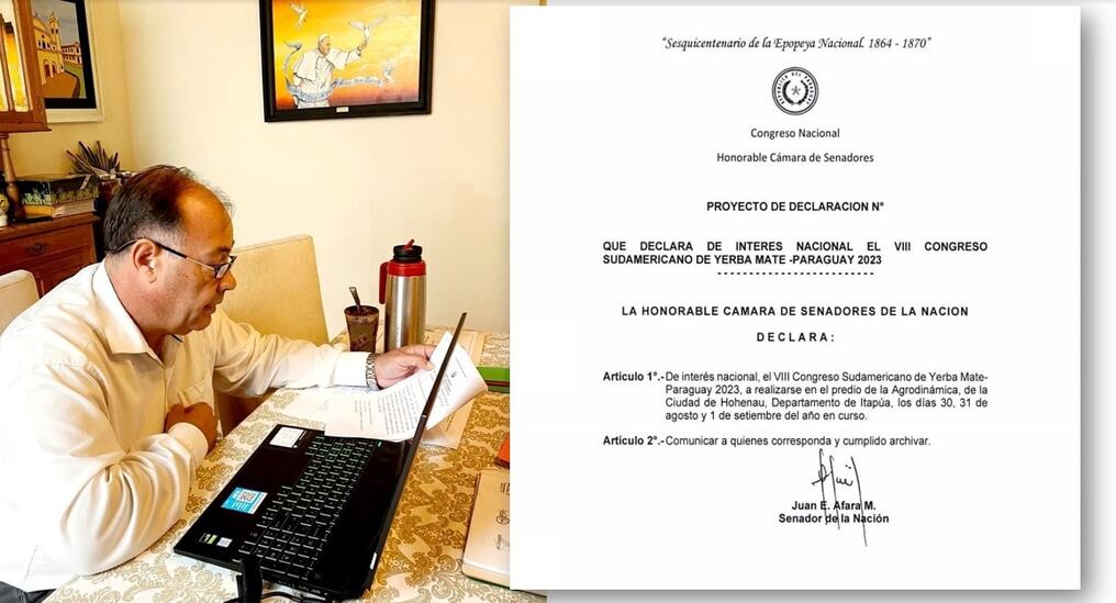 El senador Juan Afara señaló que el objetivo es propiciar el encuentro de integrantes de los sectores involucrados en la actividad yerbatera, incentivando el intercambio de informaciones y experiencias. Foto: Gentileza