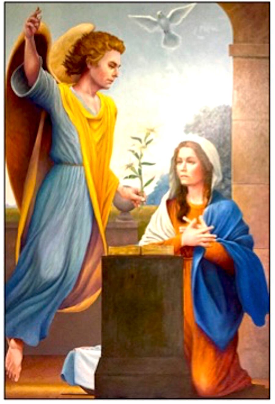 “ANNUNCIATION”. La obra religiosa del famoso pintor paraguayo Hernán Miranda que Friedmann había recibido en propias manos de Cinthia Poletti después de pagar los US$ 35 mil con dinero proveniente del almuerzo escolar.