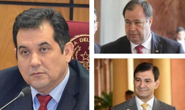 Los legisladores Silvio Ovelar, Juan Afara y Martín Arévalo son quienes buscan ocupar el cargo. Foto: Gentileza.