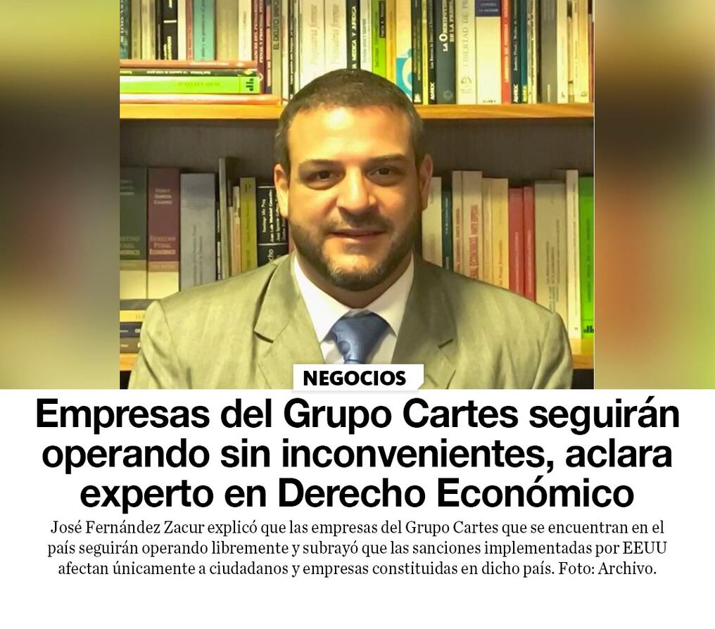Empresas del Grupo Cartes seguirán operando sin inconvenientes, aclara experto en Derecho Económico