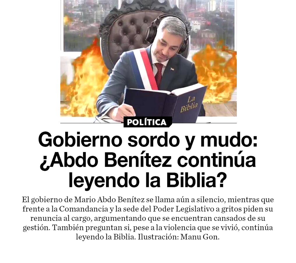 Gobierno sordo y mudo: ¿Abdo Benítez continúa leyendo la Biblia?