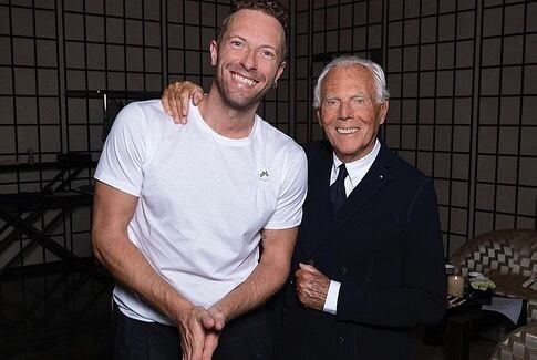 Chris Martin y Giorgio Armani. Foto: Gentileza.