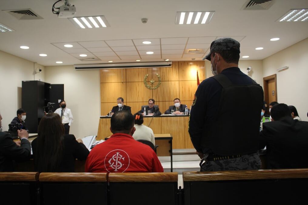 Ayer prosiguió el juicio oral y público para los presuntos responsables de la muerte de dos guardaparques de Caazapá. Foto: Gentileza.