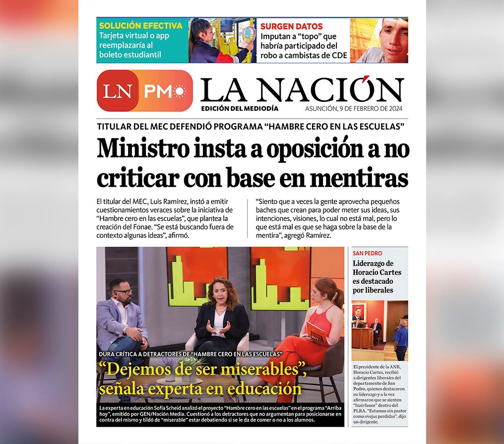 LN PM: edición mediodía del 9 de febrero