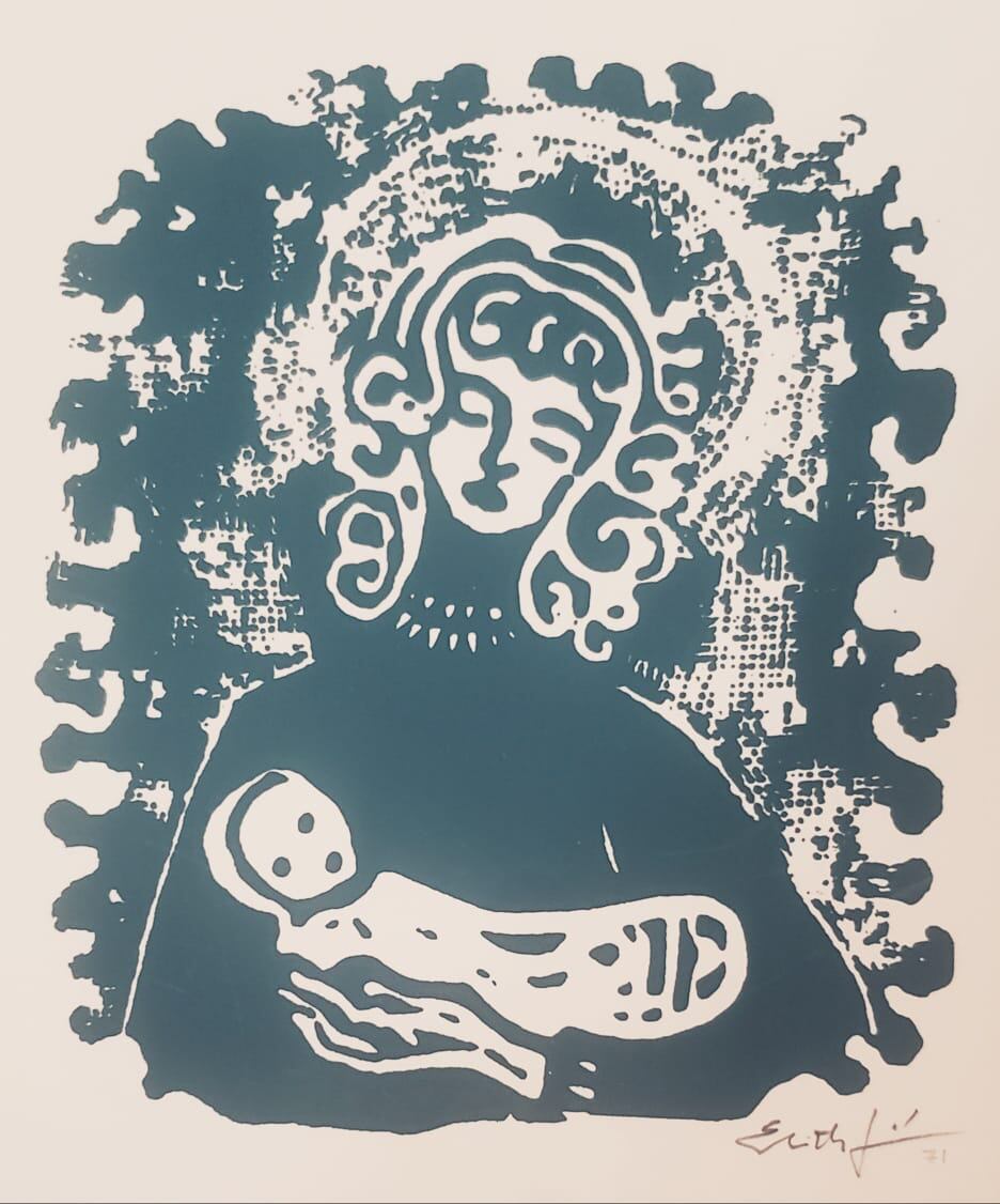 “Madre con niño en Navidad”. Asunción 1971.