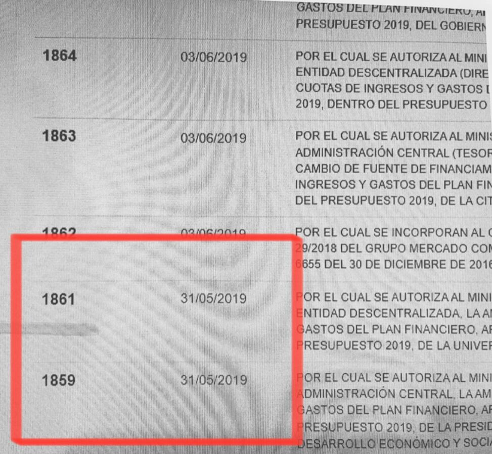 Del Decreto 1859 salta directamente al Decreto 1861 en los registros oficiales.
