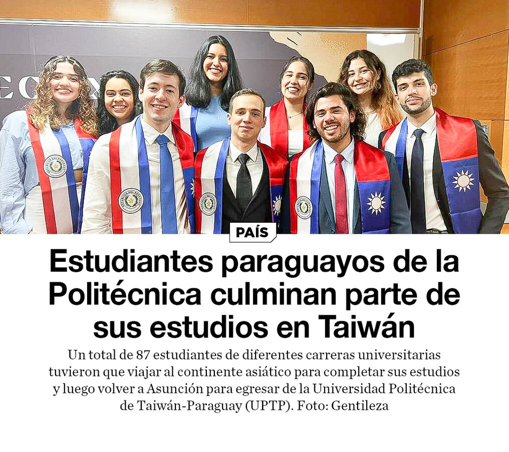 Estudiantes paraguayos de la Politécnica culminan parte de sus estudios en Taiwán