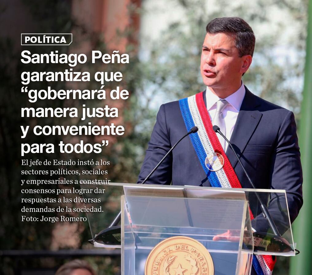 Santiago Peña garantiza que “gobernará de manera justa y conveniente para todos”