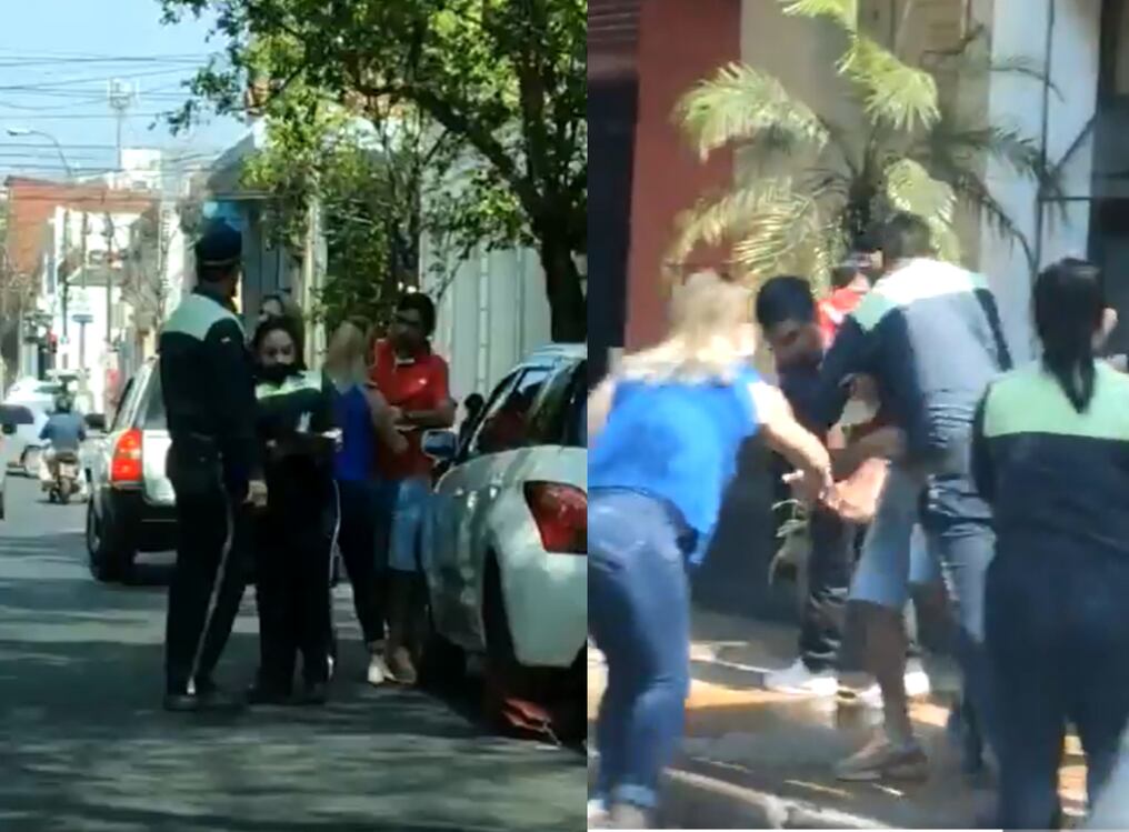 Ambos protagonizaron un encontronazo y fueron separados por transeúntes. Foto: Captura de pantalla