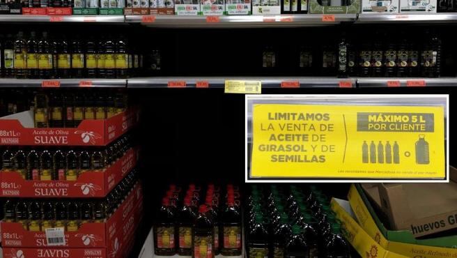 Ucrania suministra la mitad del comercio mundial de aceite de girasol, por lo que los supermercados españoles temen su escasez. Foto: Twitter.