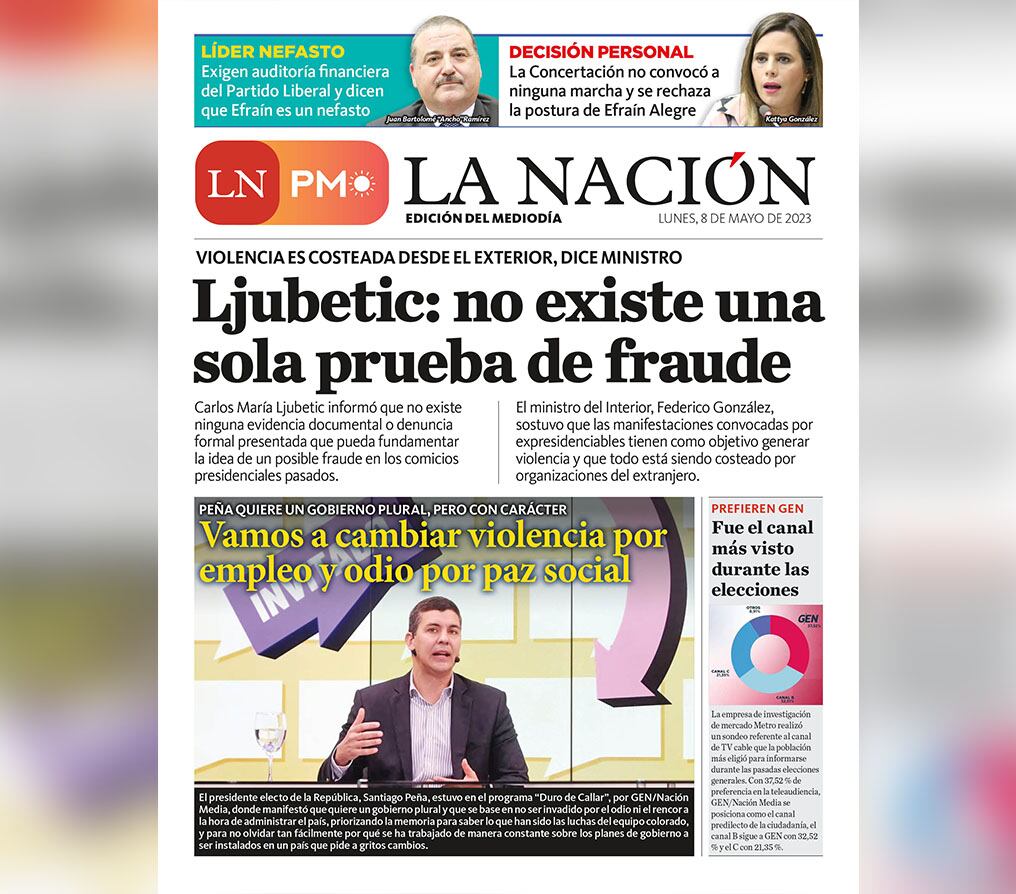 LN PM: edición mediodía del 8 de mayo