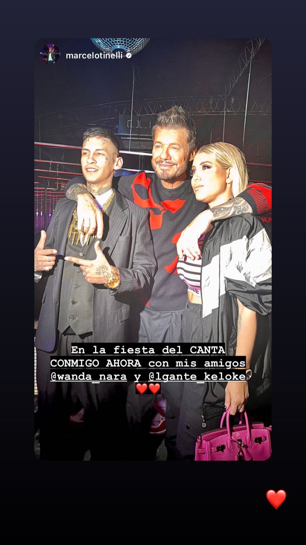 Wanda Nara y L-Gante se robaron todas las miradas logrando ser los protagonistas de la noche. Foto: Captura de pantalla.