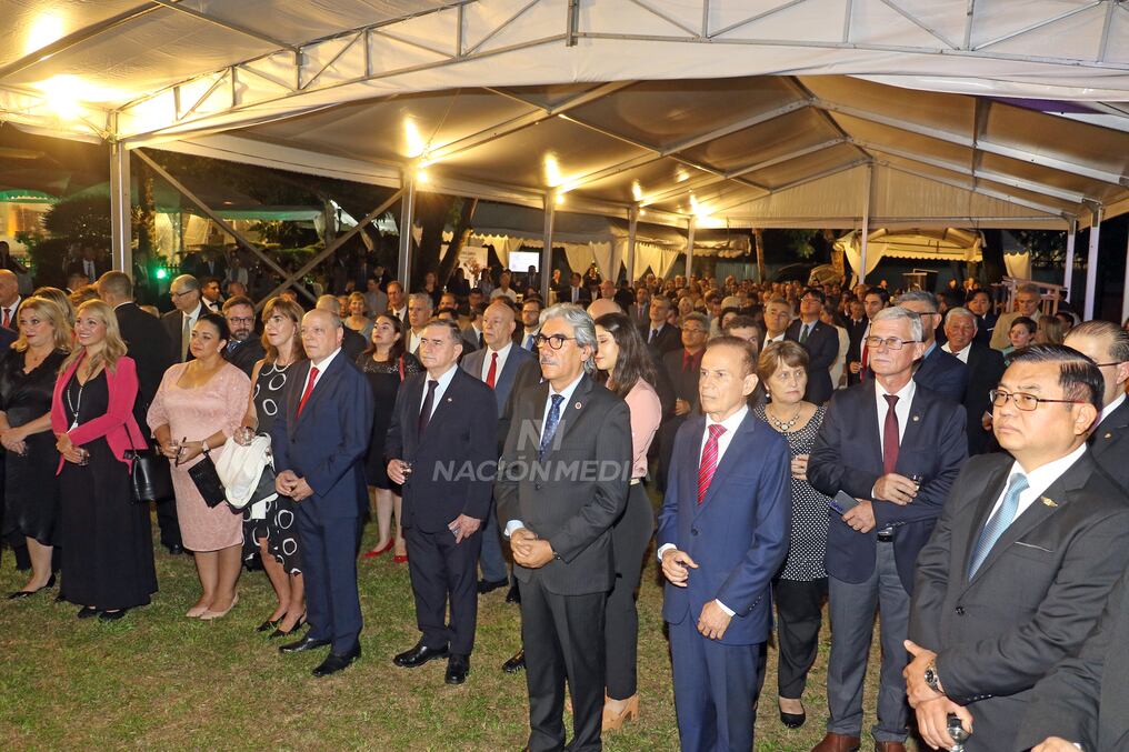 En el encuentro desarrollado en la embajada japonesa en Paraguay participó el canciller nacional Julio César Arriola junto con otras autoridades nacionales. Foto: Néstor Soto.