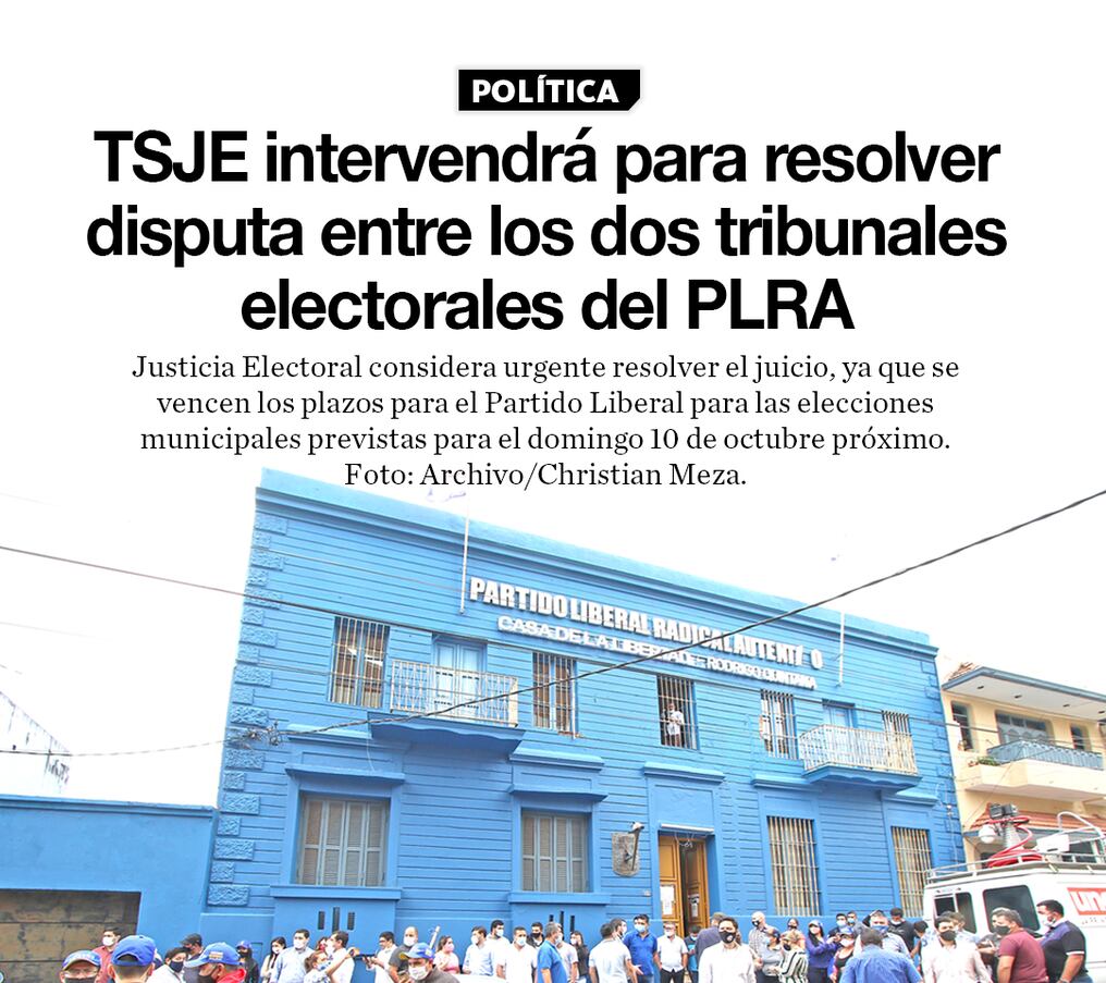TSJE intervendrá para resolver disputa entre los dos tribunales electorales del PLRA