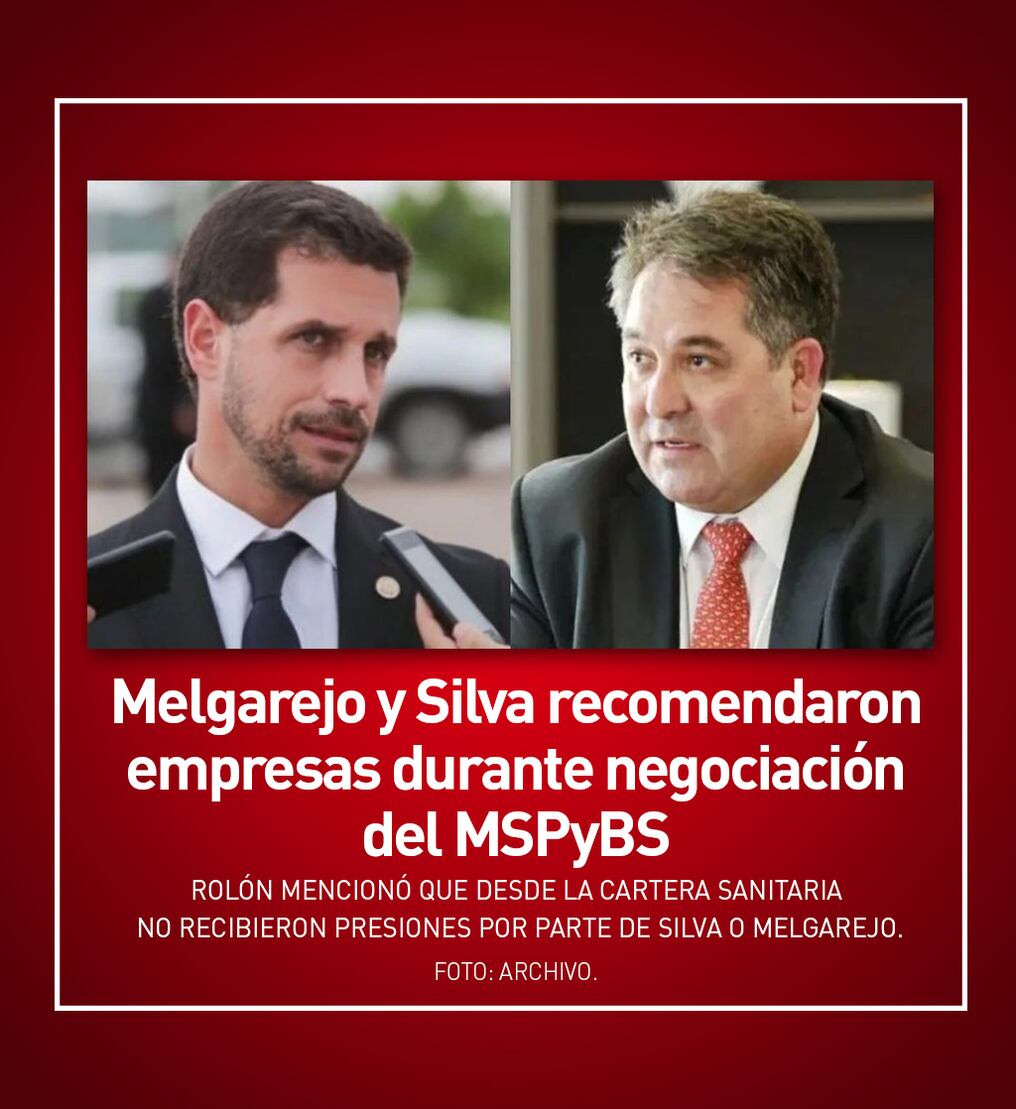 Melgarejo y Silva recomendaron empresas durante negociación del MSPyBS