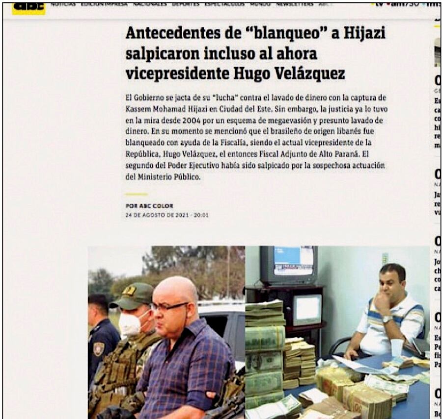 Caso del extraditable Kassem Mohamad Hijazi, uno de los grandes blanqueos que salpican a Hugo Velázquez de sus tiempos de fiscal adjunto en Alto Paraná, por cuestionables labores.