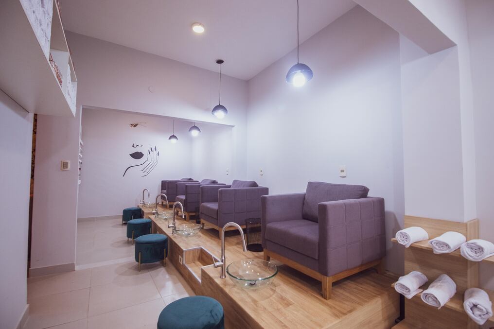 El salón para el spa de manos y pies de Hebe Beauy Spa.