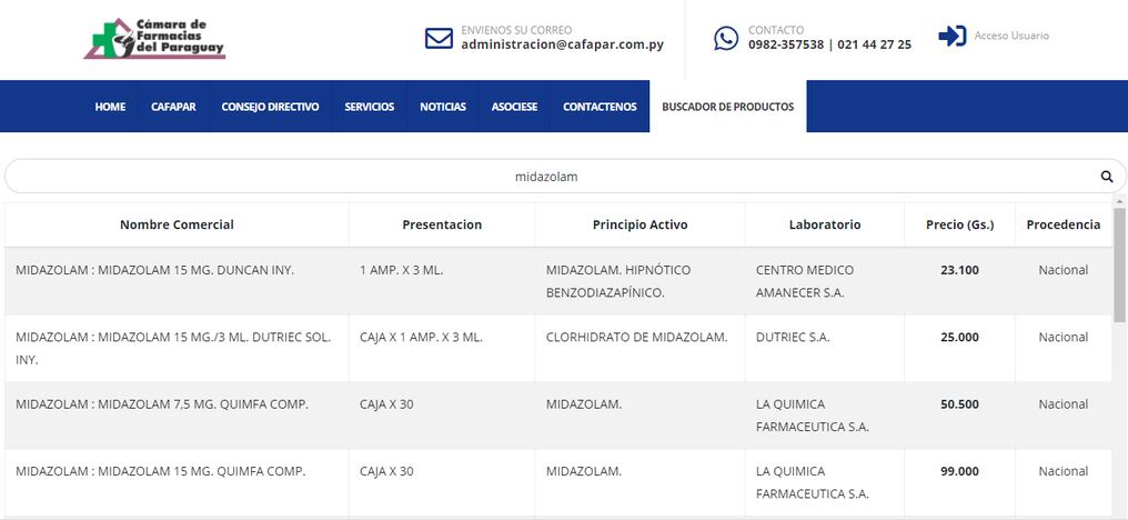La plataforma es una iniciativa de la Cámara de Farmacias del Paraguay (Cafapar) y Sedeco. Foto: Captura de pantalla.