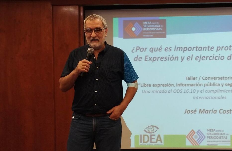 José “Pepe” Costa, coordinador de la Mesa para la Seguridad de Periodistas, lamentó el asesinato del comunicador Humberto Coronel, ocurrido este martes en Pedro Juan Caballero. Foto: Twitter.