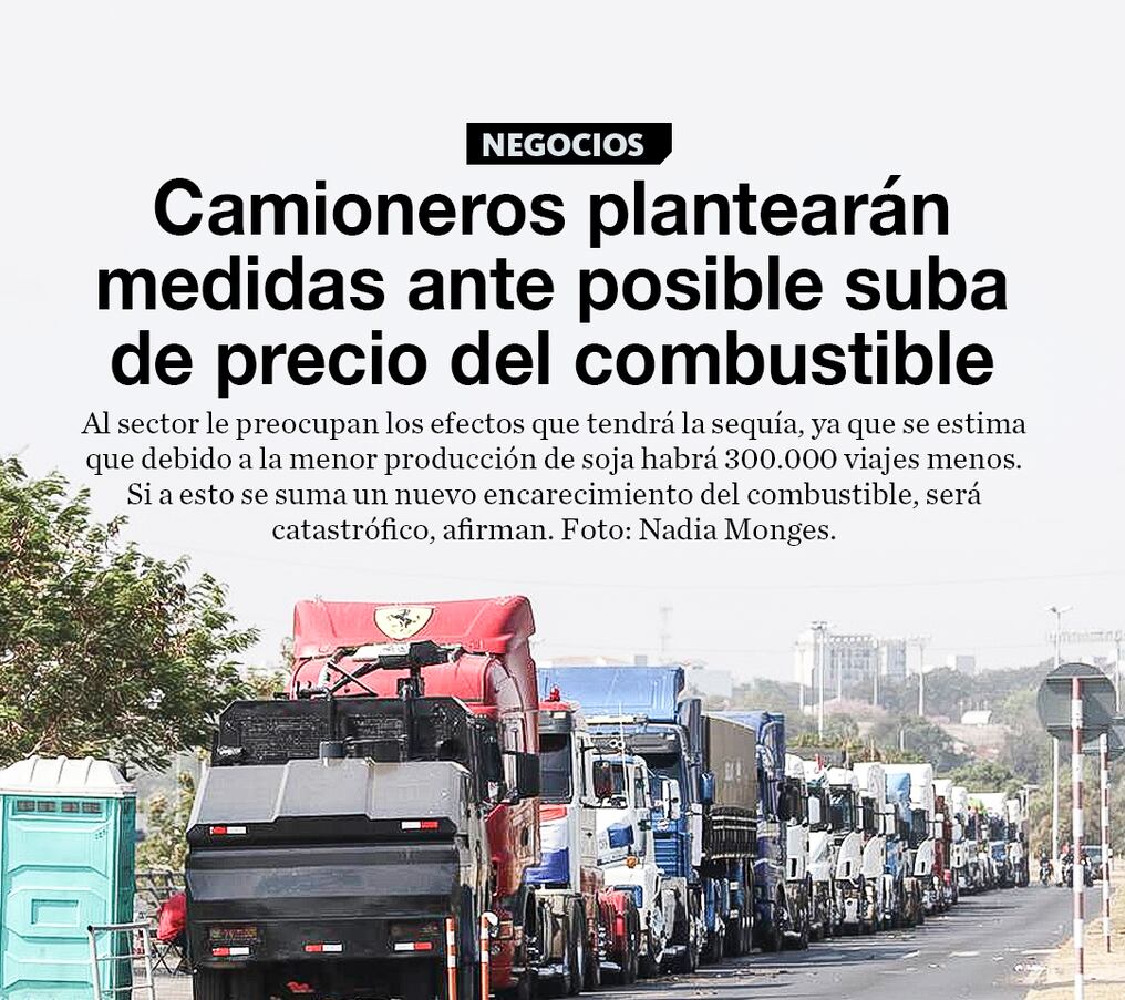 Camioneros plantearán medidas ante posible suba de precio del combustible