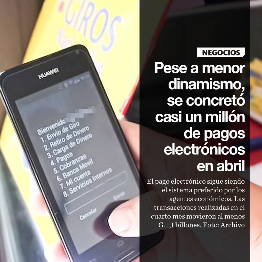 Pese a menor dinamismo, se concretó casi  un millón de pagos electrónicos en abril