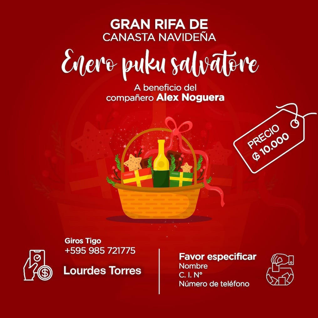 El sorteo será el 16 de enero y los números de la gran rifa solidaria tienen un costo de 10.000 guaraníes. Foto: Gentileza.
