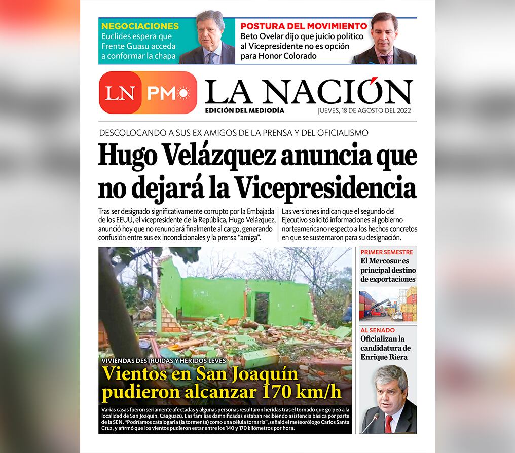 LN PM: edición mediodía del 18 de agosto 