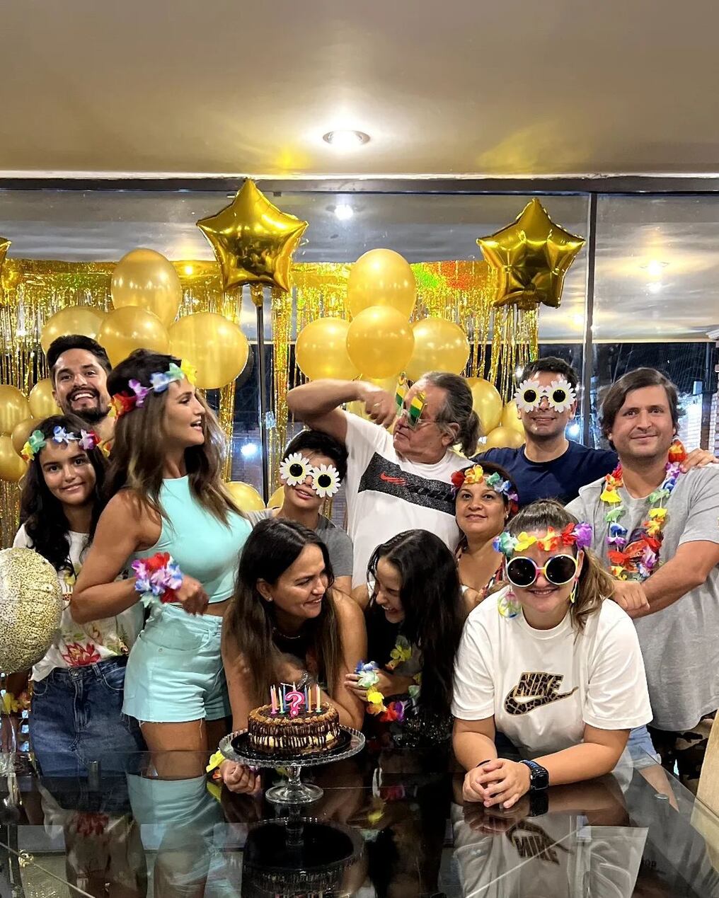 Festejo familiar por el cumple de Leryn y Rodrigo. Foto: Gentileza. 