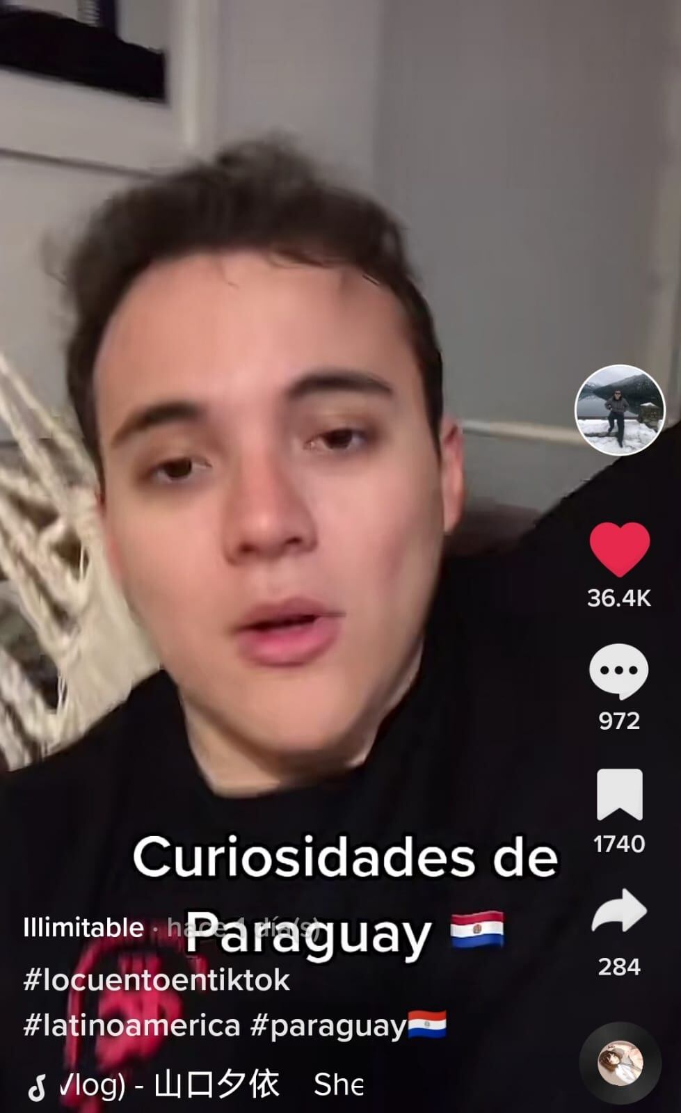 Un emprendedor digital con más de 22.000 seguidores en TikTok compartió una grabación en su perfil donde expone su perspectiva sobre las costumbres paraguayas y su experiencia en nuestro país. Foto: Captura de pantalla.