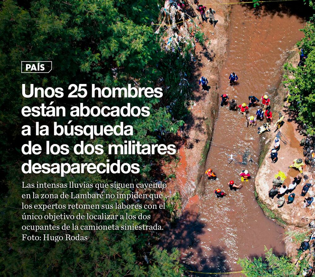 Unos 25 hombres están abocados a la búsqueda de los dos militares desaparecidos