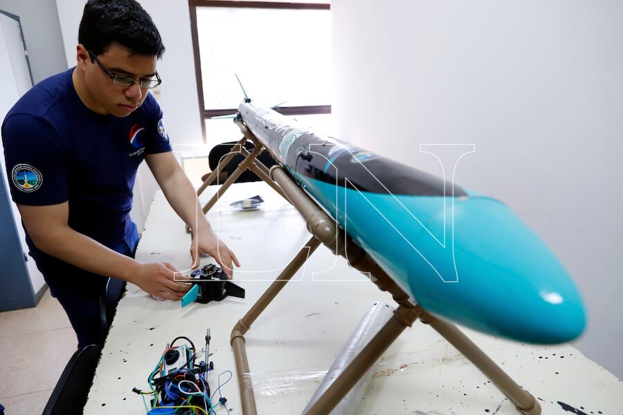 Cristian Rivas, presidente del Club Aeroespacial de la Facultad Politécnica de la UNA.