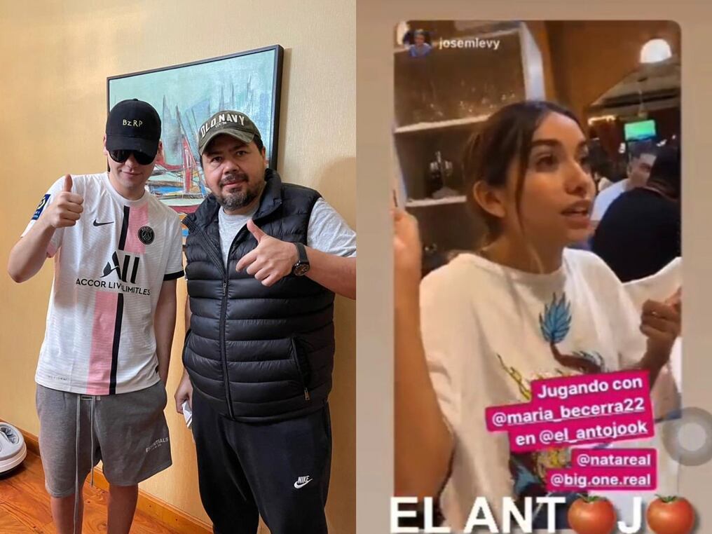 María Becerra y Bizarrap, fans de las milanesas del empresario paraguayo, Christian Franco. Foto: Twitter.