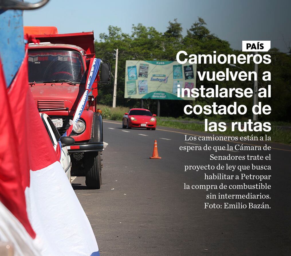 Camioneros vuelven a instalarse al costado de las rutas 