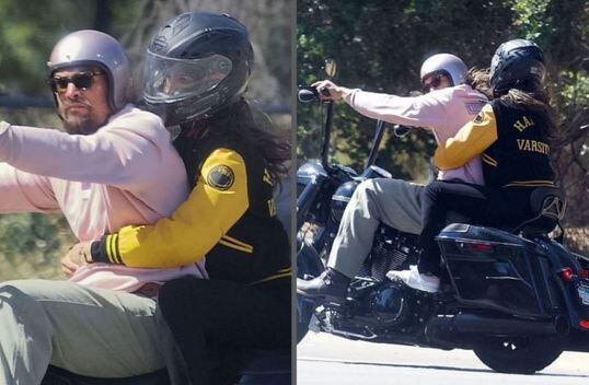 El paseo en motocicleta por parte de la actriz mexicana y el protagonista de Aquaman ocurrió el pasado jueves 28 de julio por la tarde en Malibú. Foto: Gentileza.