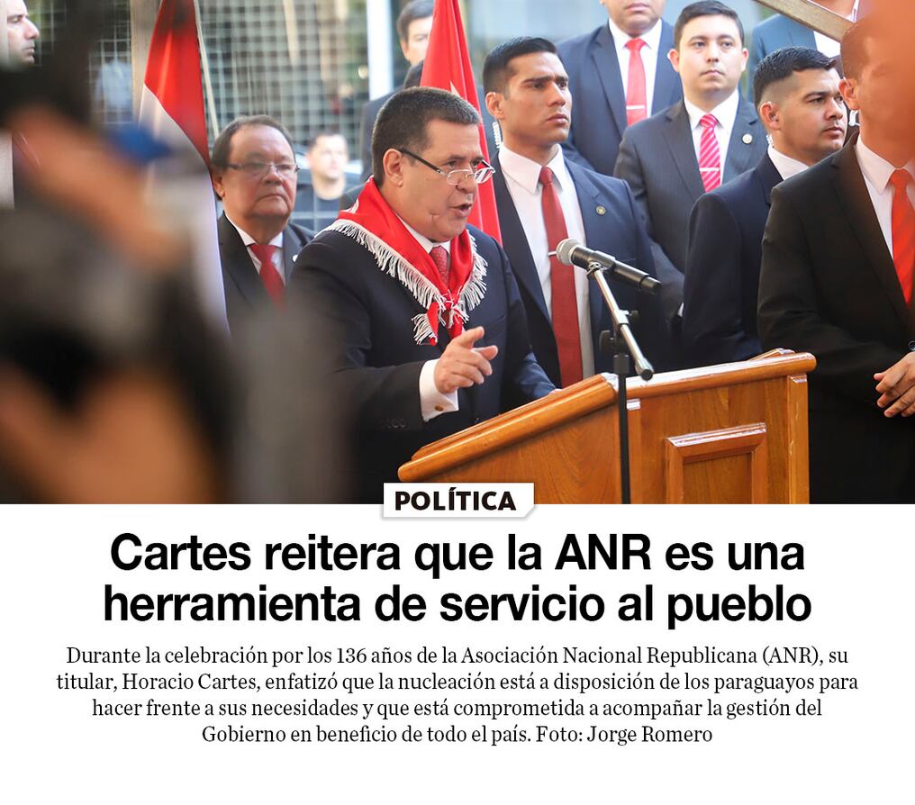 Cartes reitera que la ANR es una herramienta de servicio al pueblo e insta a trabajar por la unidad real