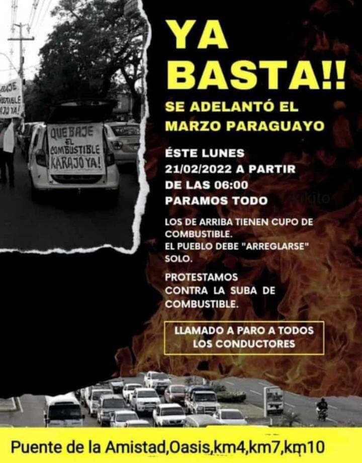 Flyer de convocatoria a la manifestación compartido por redes sociales. Foto: Gentileza.