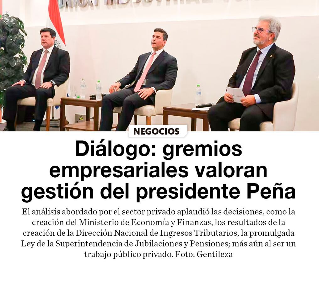 Diálogo: gremios empresariales valoran gestión del presidente Peña