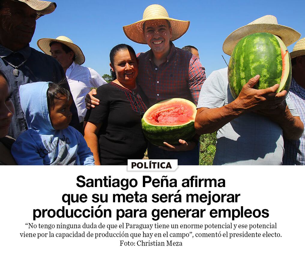 Santiago Peña afirma que su meta será mejorar producción para generar empleos 