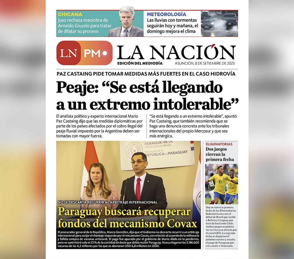 LN PM: edición mediodía del 8 de setiembre