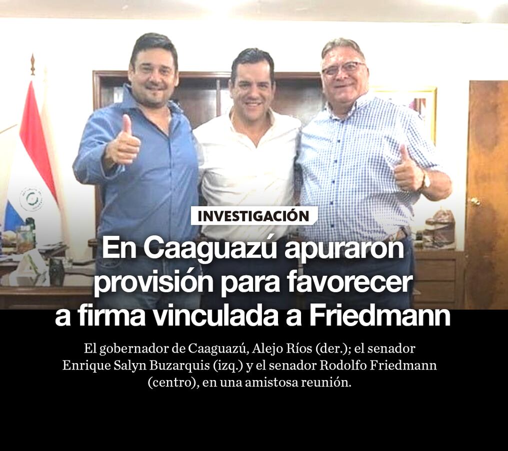 En Caaguazú apuraron provisión para favorecer a firma vinculada a Friedmann