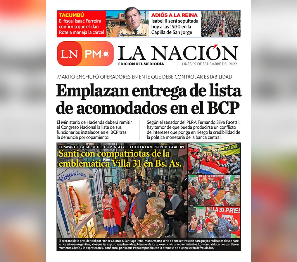 LN PM: edición mediodía del 19 de setiembre