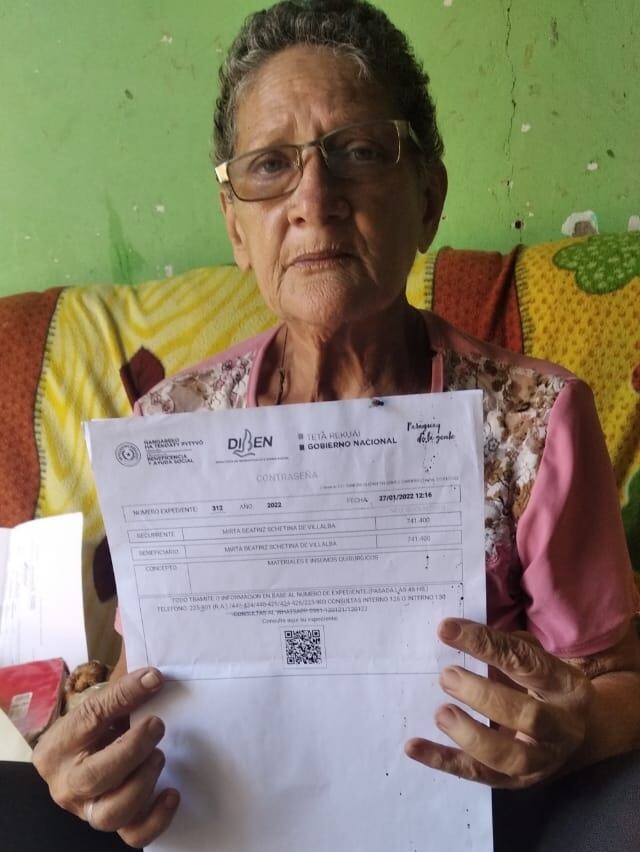 Mirtha Schetina se encuentra internada desde ayer en IPS a la espera de insumos solicitados a la Diben. Foto: Gentileza.