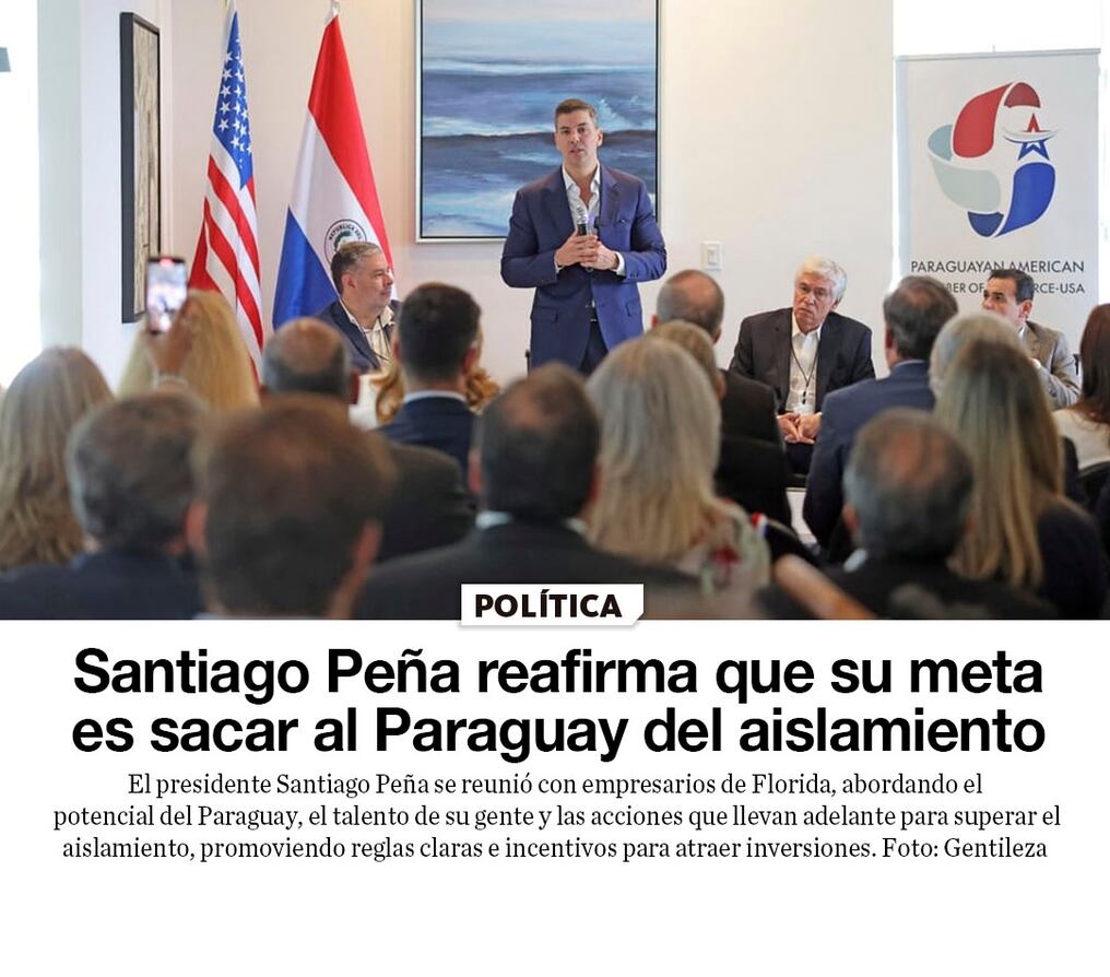 Santiago Peña reafirma que su meta es sacar al Paraguay del aislamiento 