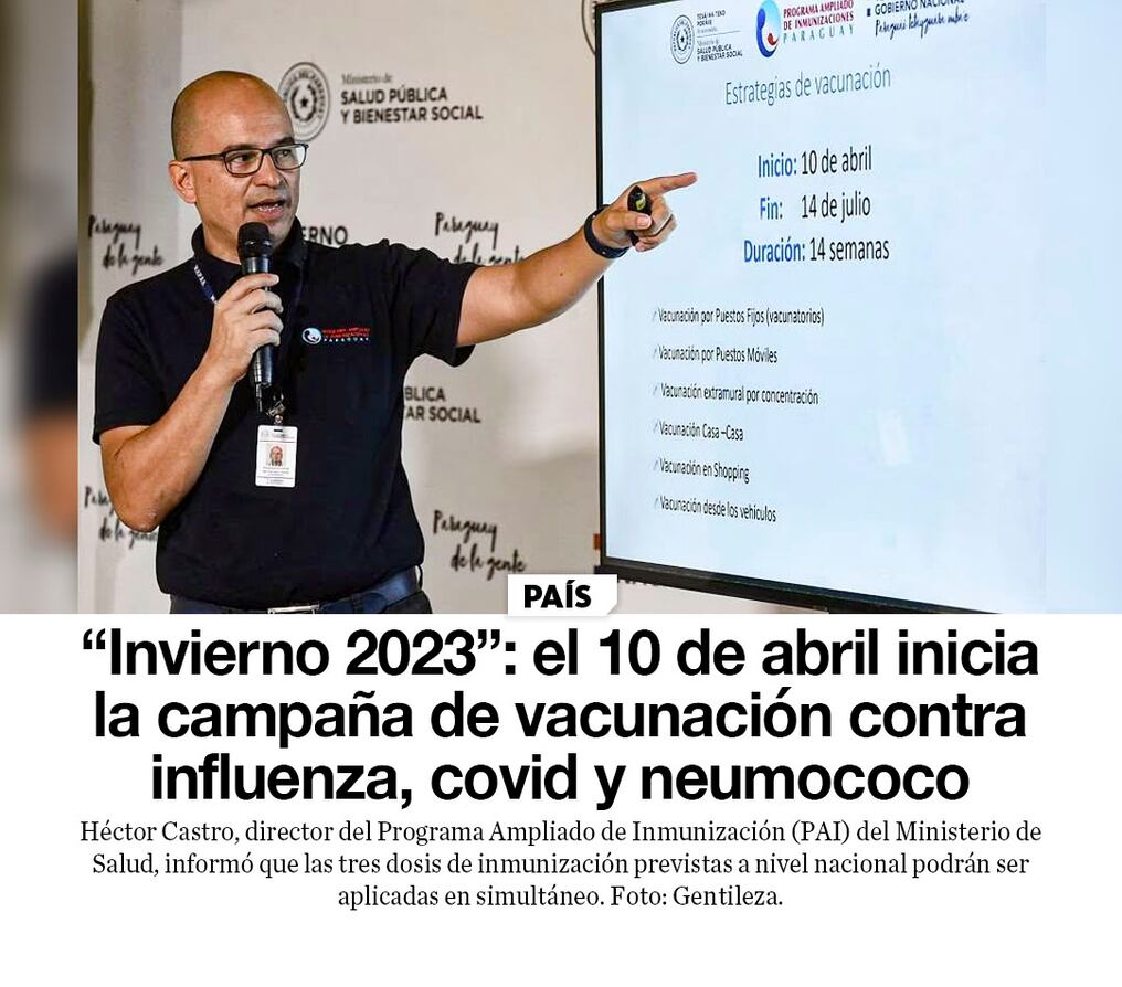 “Invierno 2023″: el 10 de abril inicia la campaña de vacunación contra influenza, covid y neumococo