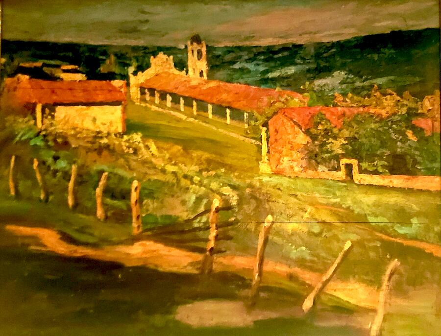 “Vista de iglesia de Caacupé”. Andrés Campos Cervera. Caacupé, 1920.
