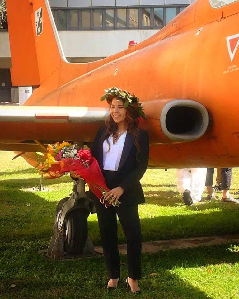 Ginet Margareth Suelí Rojas Sarubbi, una paraguaya que logró insertarse al mundo aeroespacial de Italia, tras culminar la carrera de ingeniería en el Politécnico de Milán. Foto: Gentileza.