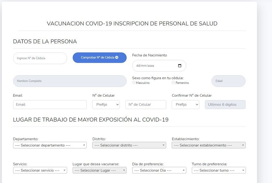 Como lo habían anunciado, desde hoy miércoles 10 de febrero, el personal sanitario puede ingresar sus datos en la plataforma para luego agendar su vacunación con las dosis antiCOVID-19. Foto: Gentileza.